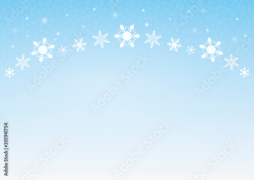 爽やかな雪の結晶 背景素材