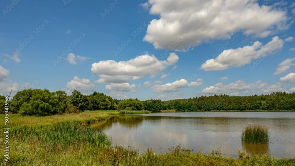 time lapse clouds by the pond sytno