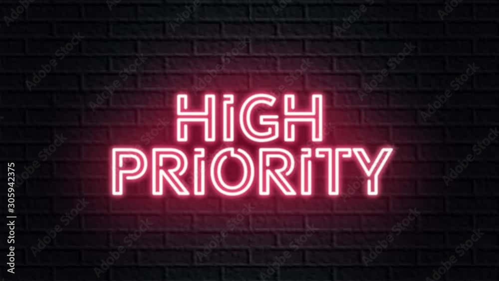 red neon video animation high priority red neon video animation high priority
