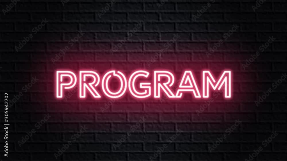 red neon video animation program