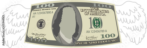 Feathered Deformed 100 dollors note