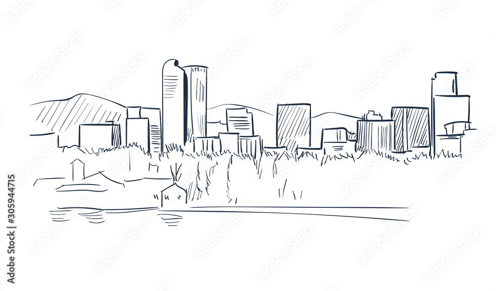 Colorado Denver vector sketch line usa landscape hand drawn