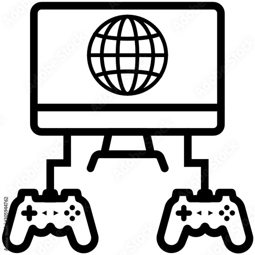 Two Player Online Games Concept Vector Icon design