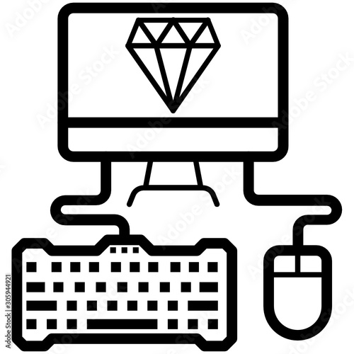 Game Play Vector Concept, PC Gaming Studio Logo Icon design