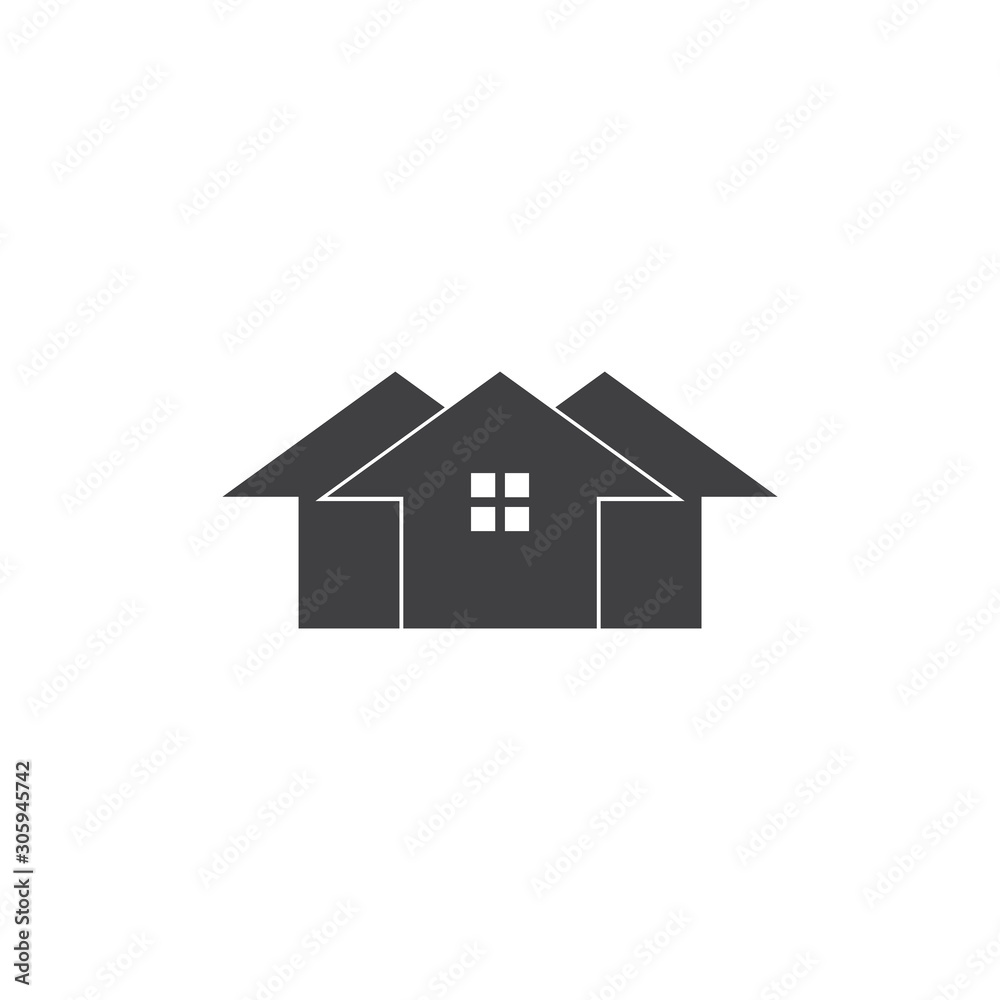 home silhouette geometric home logo vector