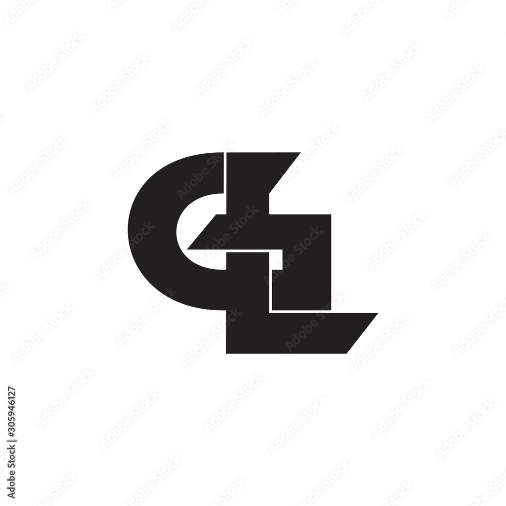 Fototapeta premium letter gl linked overlapping logo vector