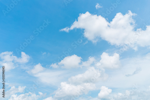Blue sky and white clouds abstract background.