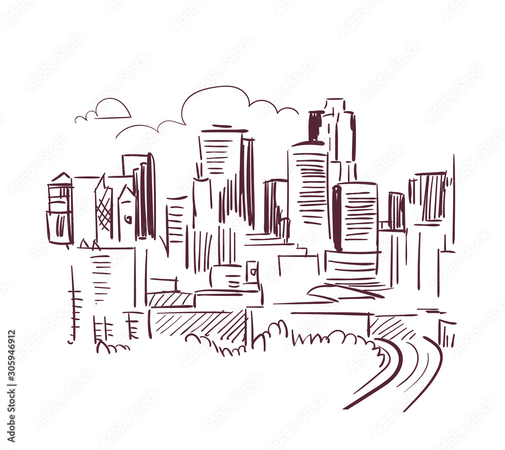 Obraz premium St Paul Minnesota usa America vector sketch city illustration line art