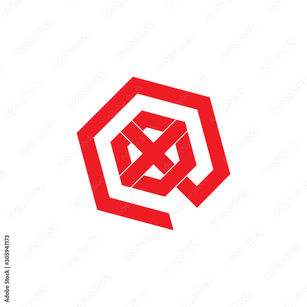 letter x hexagonal line logo vector letter x hexagonal line logo vector