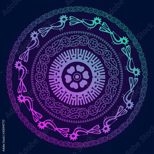 Georgian traditional ornaments. Vector Ornament With Caucasian Motifs. Persian colored carpet.Vector, Illustration.  Rich ornament for fabric design, handmade, interior decoration