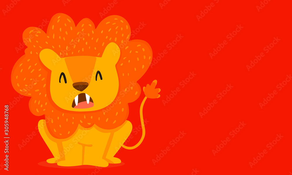 Lion on Orange Background Lion on Orange Background