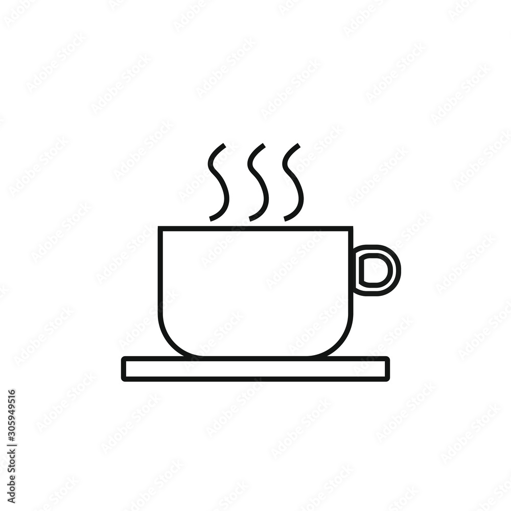 coffee cup icon vector with simple lines coffee cup icon vector with simple lines