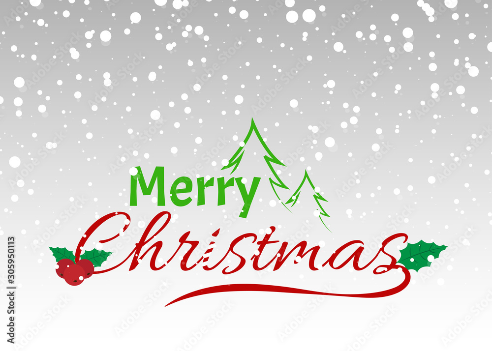 Merry christmas with snow falling from the sky and winter season holidays vector background illustration Merry christmas with snow falling from the sky and winter season holidays vector background illustration
