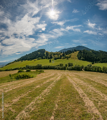 view summer foothills landscape lower tatra mountains