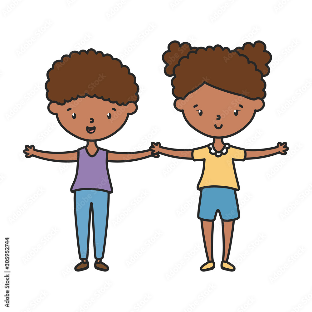 Girl and boy cartoon vector design Girl and boy cartoon vector design