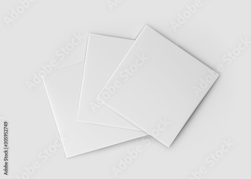 Plakat White CD-DVD Compact Disk Mockup, 3d Rendered on Light Gray Background