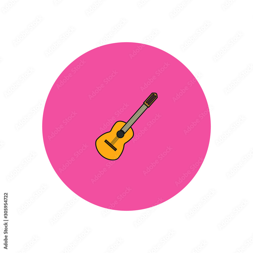 Spanish guitar icon vector formed with simple shapes Spanish guitar icon vector formed with simple shapes