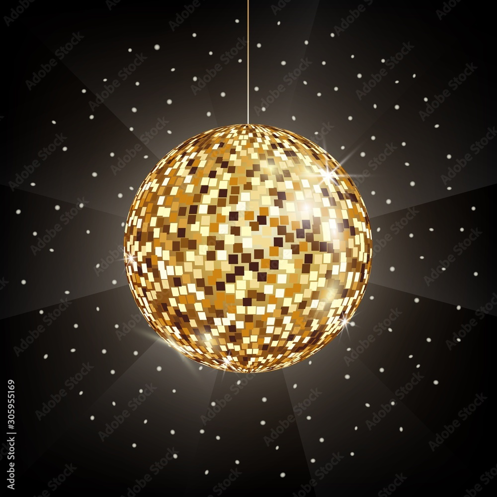 Gold Disco Ball Stock Illustration - Download Image Now - Disco