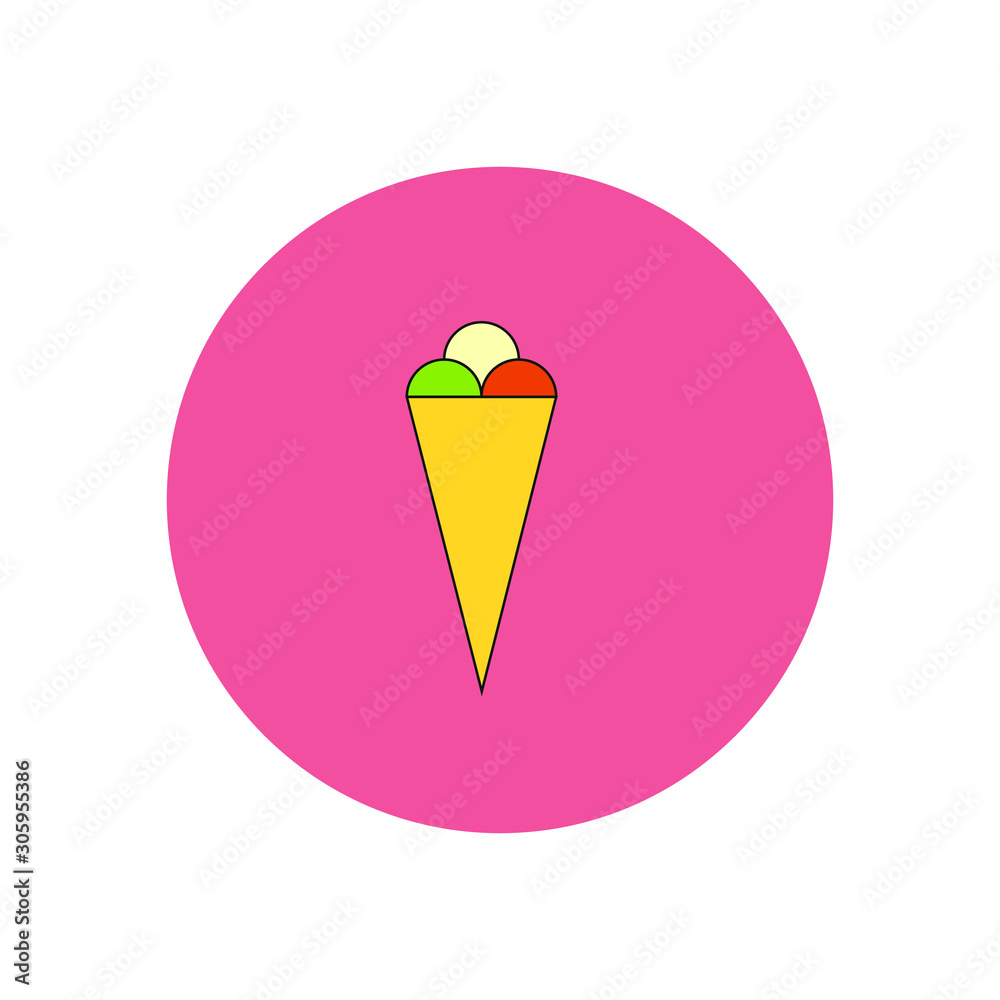 ice cream icon vector with three balls ice cream icon vector with three balls