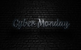 Dark style banner template blank cyber monday 3d text