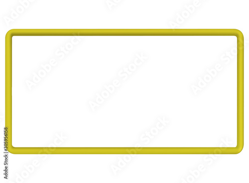 yellow metal frame on white background