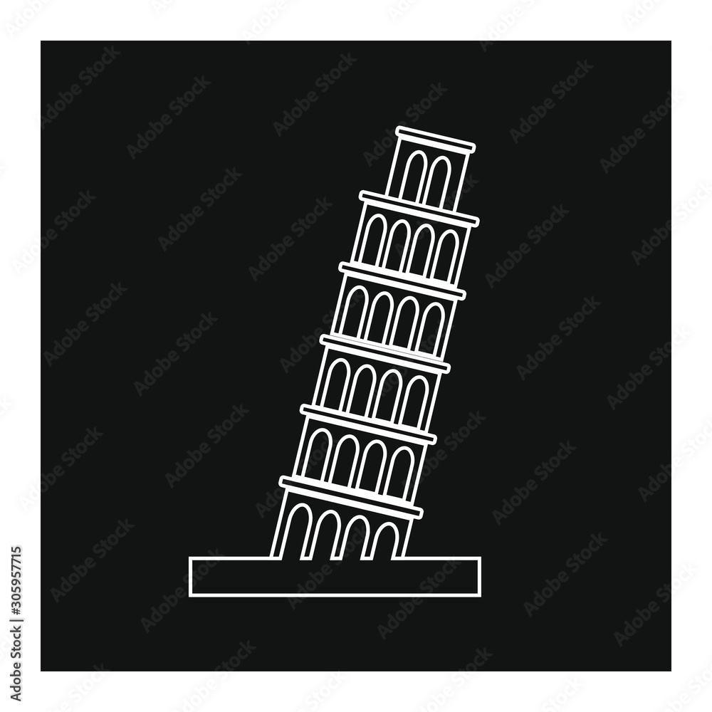vector icon tower of pisa in Italy