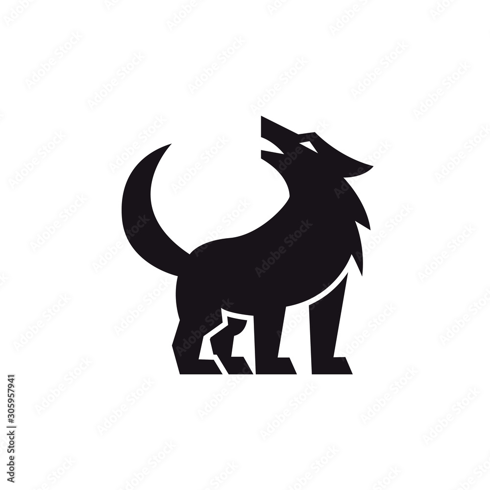 Fototapeta premium Black Alpha Abstract Icon. Fully editable vector illustration of a wolf logo. wolf modern logo design vector. Strong Wolf Logo Design Vector Template. Strong Wolf Logo Design Vector Template Fully edi