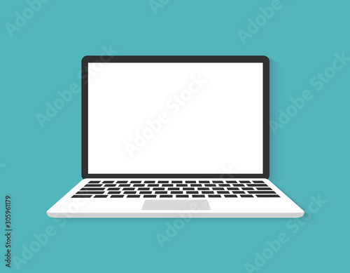 Laptop flat vector icon illustration photo