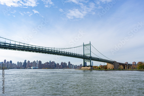 Triborough Bridge connecting Astoria Queens New York to Wards and Randall's Island over the East River