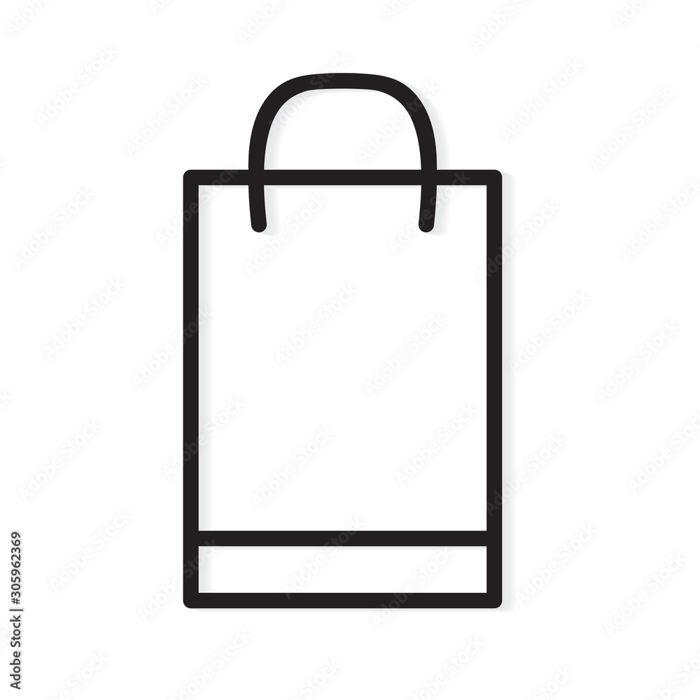 black outline of paper shopping bag icon- vector illustration black outline of paper shopping bag icon- vector illustration