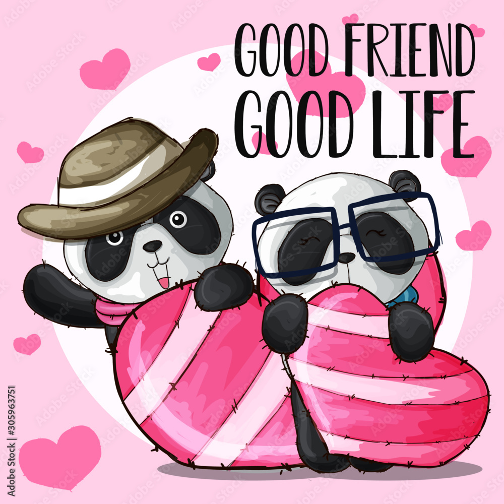 eyeglasses cartoon vector. Cute panda 