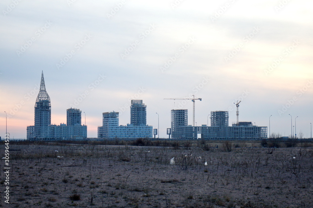 Urban construction on the outskirts of the city