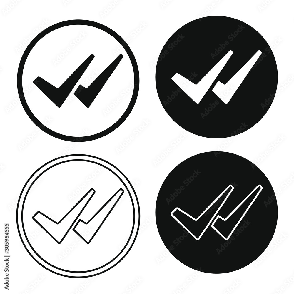 Double check icon isolated web sign symbols Vector Image, double