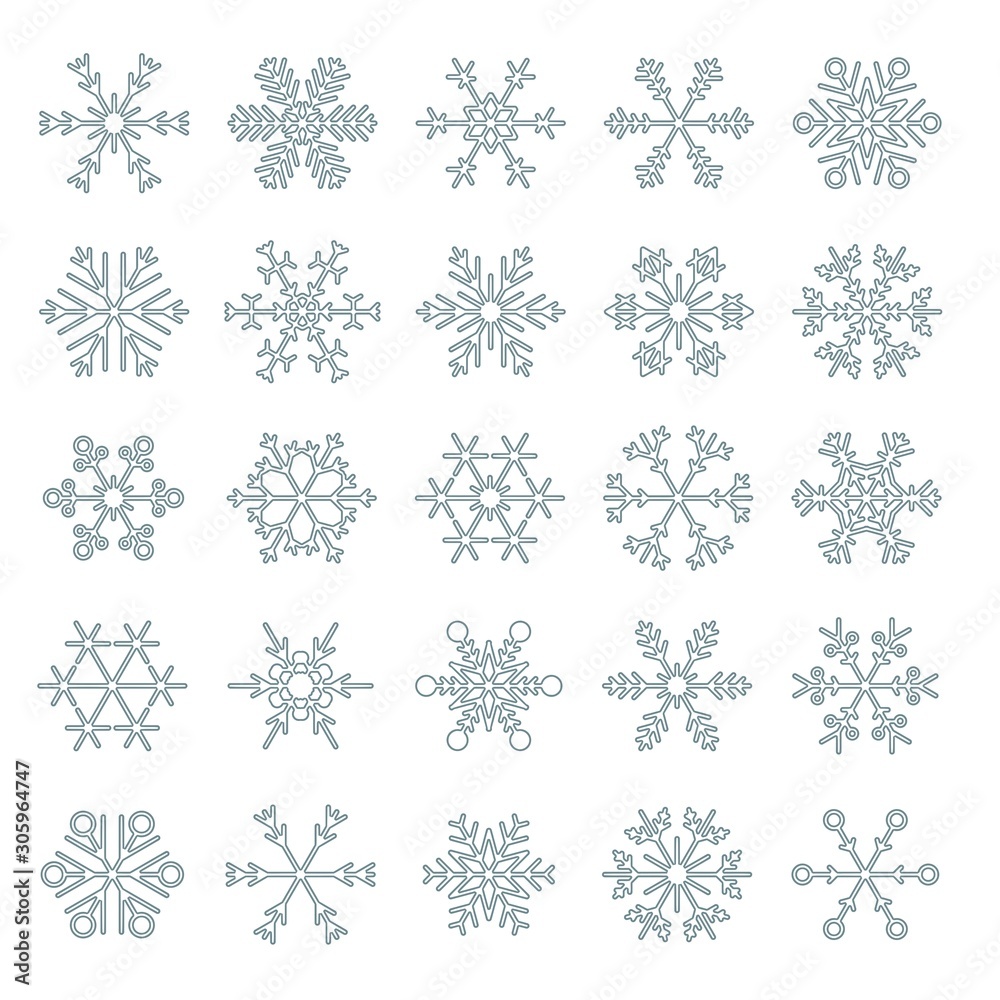 Vector snowflakes set Vector snowflakes set