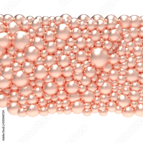 Bubble gum. 3d pink pearls. Background pattern.