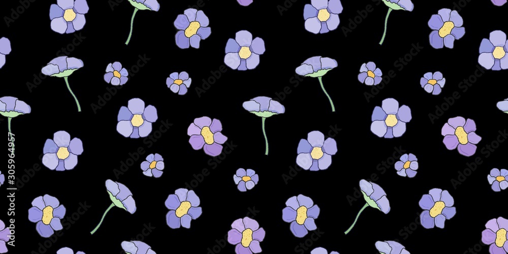 Black textile with flowers Black textile with flowers