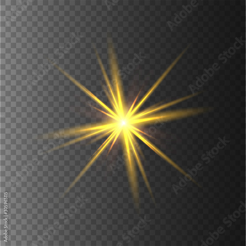 Sun flash  stars.