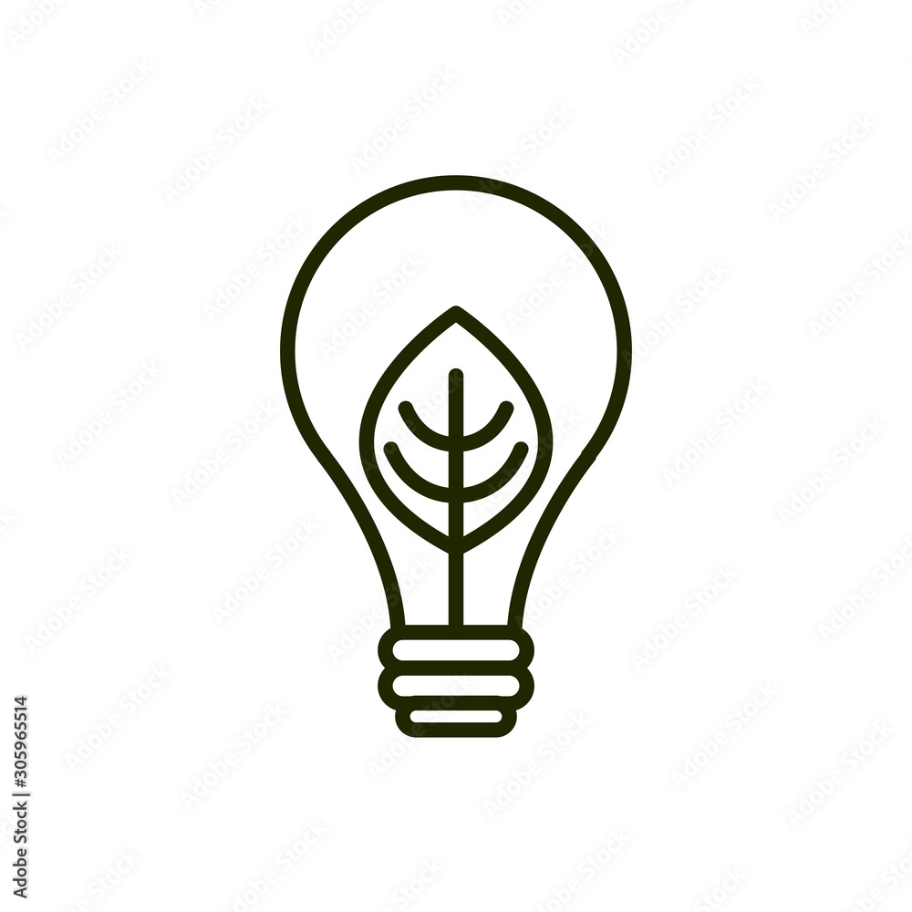 light bulb leaf environment ecology line and fill light bulb leaf environment ecology line and fill
