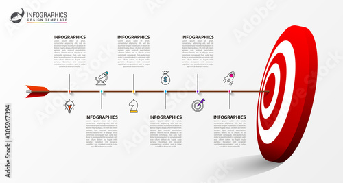 Infographic design template. Creative concept with 6 steps photo