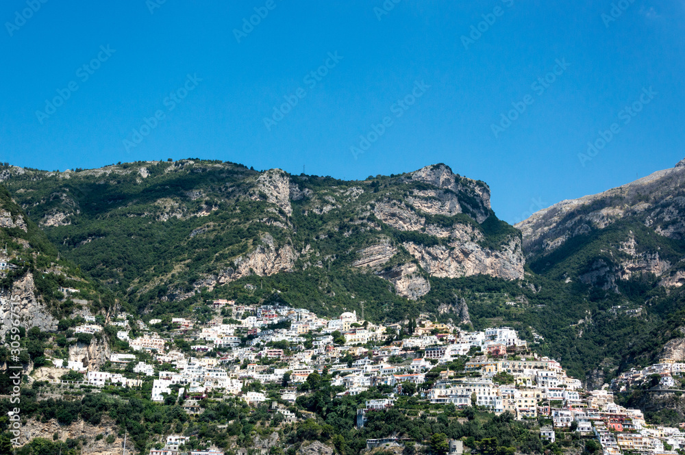 Seacoast of the Amalfi Coast in summer