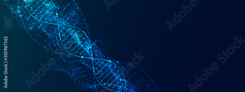 Science template, abstract background with a DNA molecules. Vector illustration.