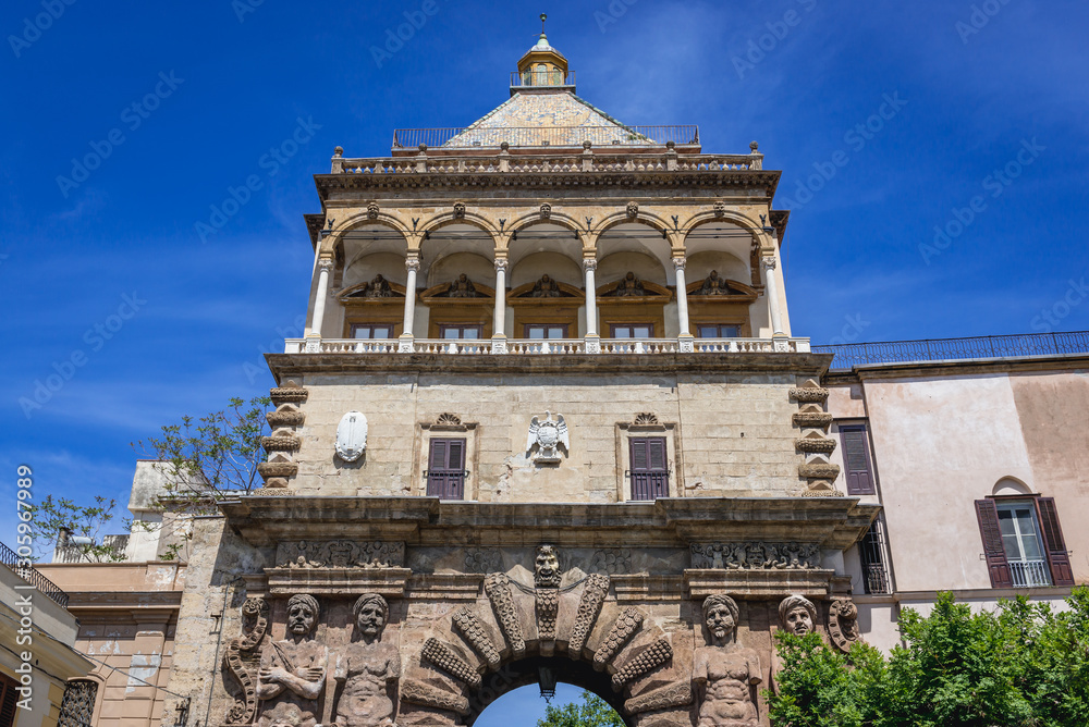 Fomus Porta Nuova - New Gate in Palermo city on Sicily Island, Italy, part of historic wall