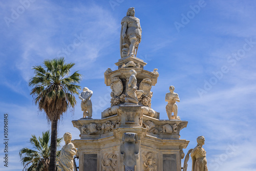 Monument called Teatro Marmoreo - Marble Theater located on Parlament Square in Palermo city on Sicily Island, Italy © Fotokon