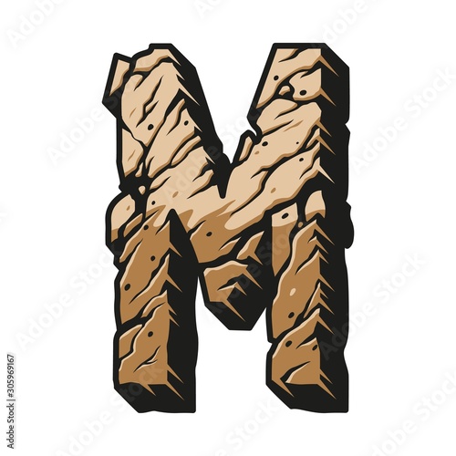 Desert design letter M vintage template