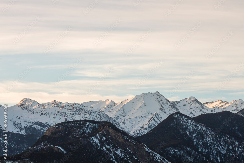 Winter mountains landscape in the Pyrenees Winter mountains landscape in the Pyrenees