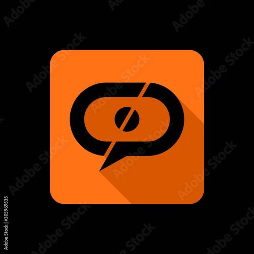 simple typography Cp chat vector logo
