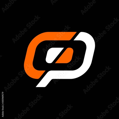 simple typography cp square vector logo