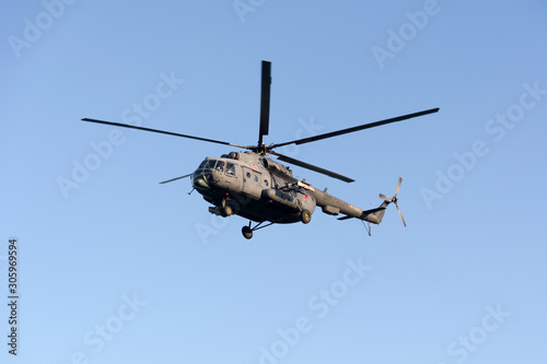 Fototapeta Naklejka Na Ścianę i Meble -  Helicopter of the Russian Air Force in the air