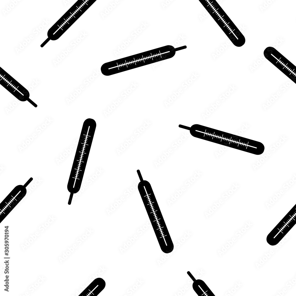 Seamless pattern texture of endless repetitive medical mercury glass thermometers for measuring body temperature on a white background. Flat style Seamless pattern texture of endless repetitive medical mercury glass thermometers for measuring body temperature on a white background. Flat style