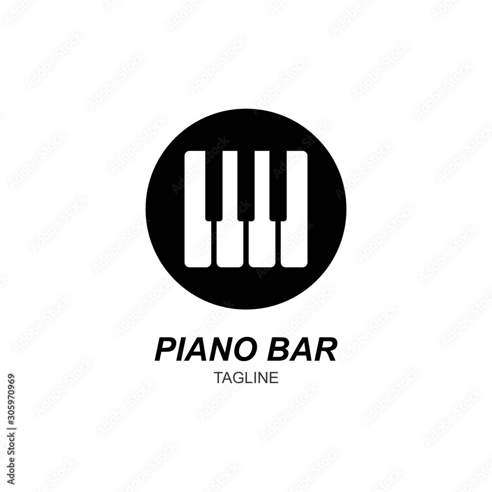 Piano Logo Design Template. Vector Illustration Piano Logo Design Template. Vector Illustration
